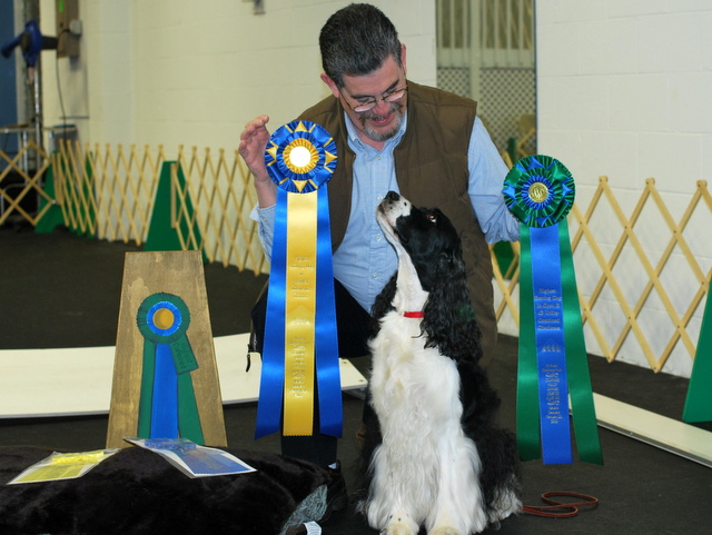 Michael Specht with Daisy, winning Best Combined Score at the Academy Obedience Trial